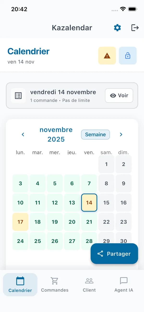 Kazalendar : agenda professionnel intelligent avec gestion des disponibilités et réservations en ligne